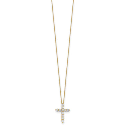 10K Gelbgold 0,75 ct. Im Labor Gezüchteter Diamant VS/SI+ G+ 18 Zoll Kreuzanhänger-Halskette
