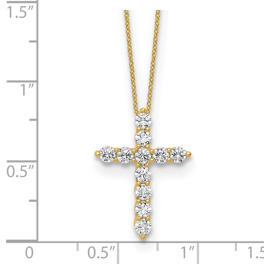 10K Gelbgold 0,75 ct. Im Labor Gezüchteter Diamant VS/SI+ G+ 18 Zoll Kreuzanhänger-Halskette