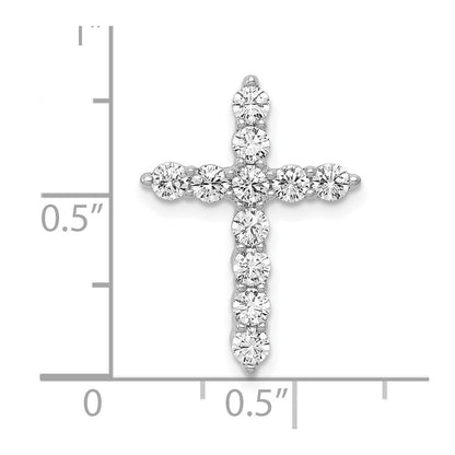 10K Weißgold 10K 3/4ct. Diamant Kreuz Kette Anhänger