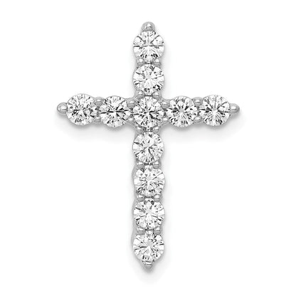 10K Weißgold 10K 3/4ct. Diamant Kreuz Kette Anhänger