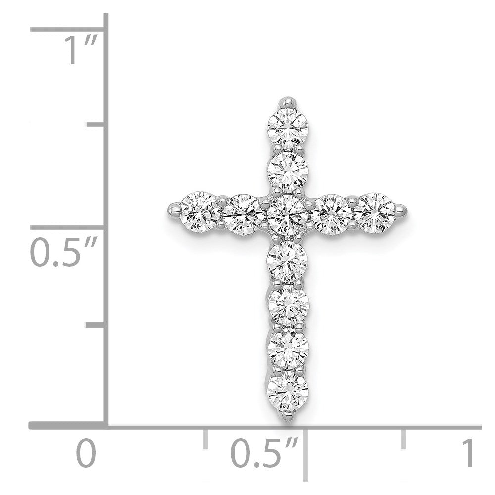 14K Weißgold 3/4ct. Echt Diamant Kreuz Kette Anhänger
