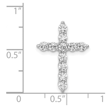 14K Weißgold 3/4ct. Echt Diamant Kreuz Kette Anhänger