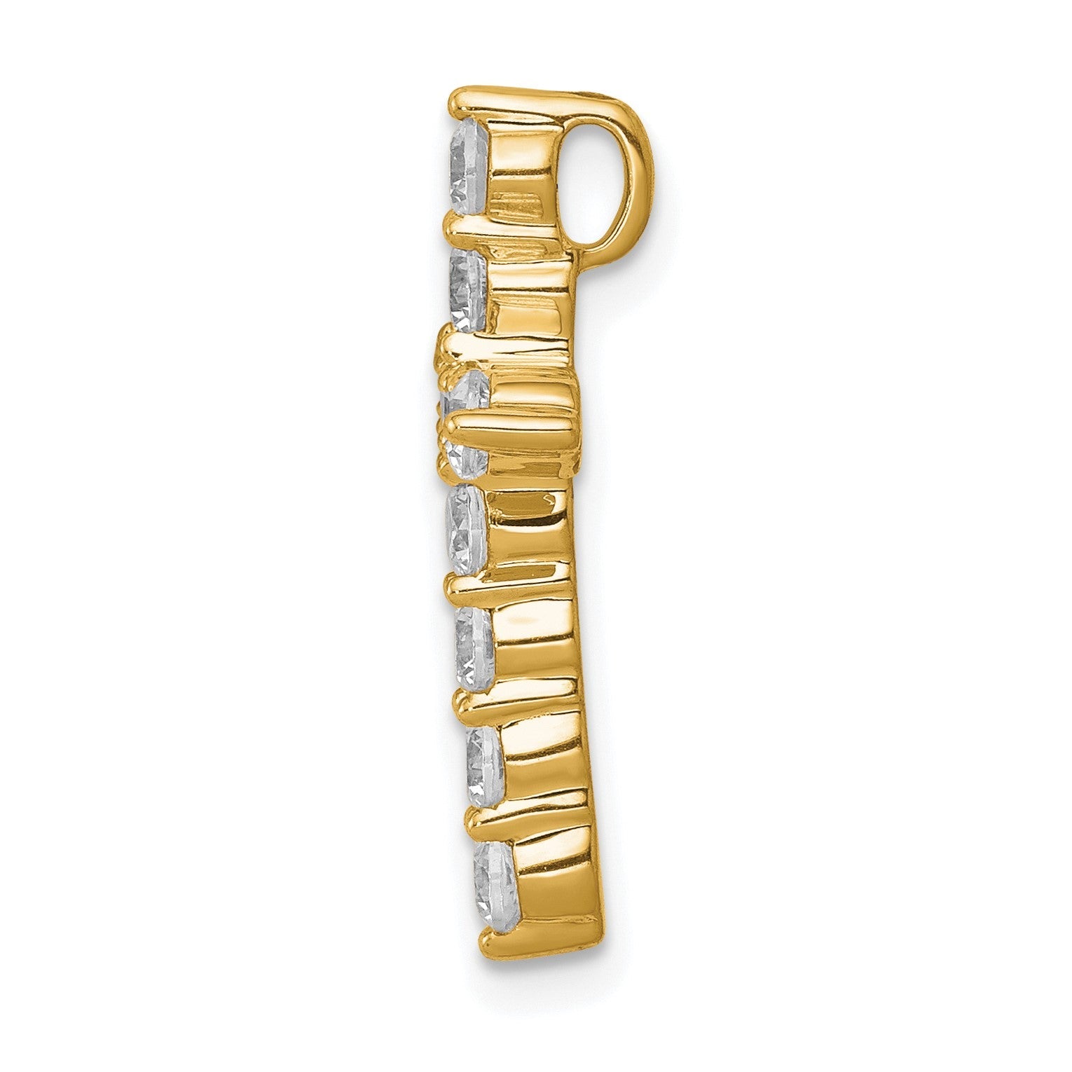 14K Gelbgold Kreuz-Ketten-Gleitanhänger mit 0,75 ct. im Labor gezüchteten Diamanten, VS/SI+ G+