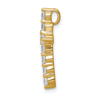 14K Gelbgold Kreuz-Ketten-Gleitanhänger mit 0,75 ct. im Labor gezüchteten Diamanten, VS/SI+ G+