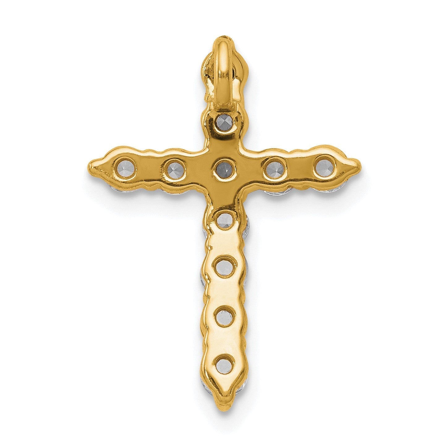 14K Gelbgold Kreuz-Ketten-Gleitanhänger mit 0,75 ct. im Labor gezüchteten Diamanten, VS/SI+ G+