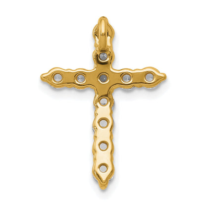 14K Gelbgold Kreuz-Ketten-Gleitanhänger mit 0,75 ct. im Labor gezüchteten Diamanten, VS/SI+ G+