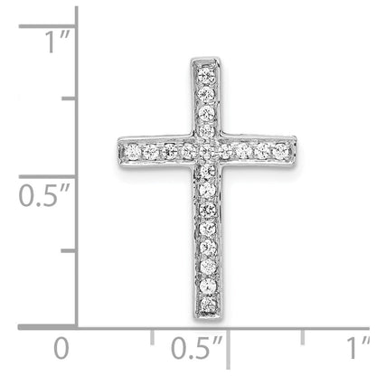 10K Weißgold 10K Diamant Kreuz Anhänger