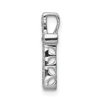10K Weißgold 10K 1/6ct. Diamant Lateinisch Kreuz Kette Anhänger