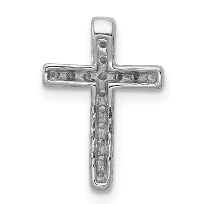 10K Weißgold 10K 1/6ct. Diamant Lateinisch Kreuz Kette Anhänger