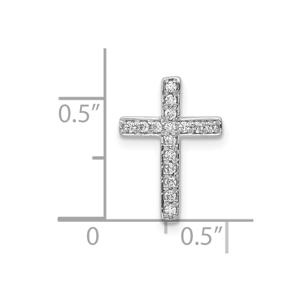 10K Weißgold 10K 1/6ct. Diamant Lateinisch Kreuz Kette Anhänger