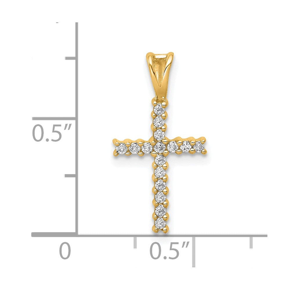10K Gelbgold 10K 1/6ct. Diamant Lateinisch Kreuz Anhänger