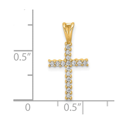 10K Gelbgold 10K 1/6ct. Diamant Lateinisch Kreuz Anhänger