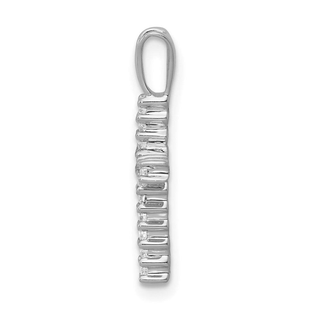 14K Weißgold 0,17 ct. Echter Diamant Lateinkreuz-Anhänger
