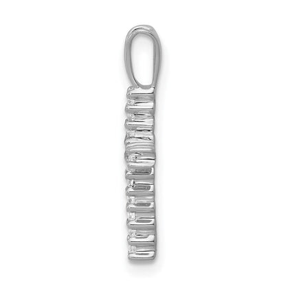14K Weißgold 0,17 ct. Echter Diamant Lateinkreuz-Anhänger