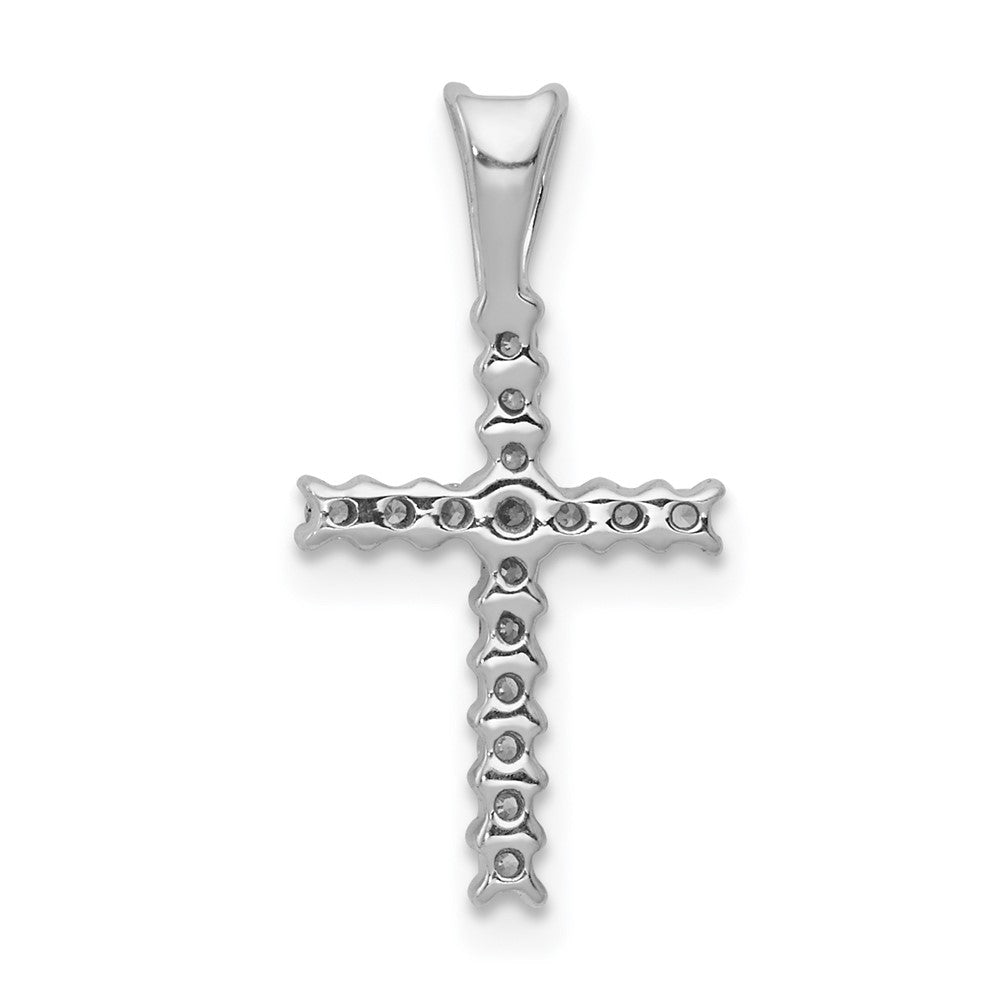 14K Weißgold 0,17 ct. Echter Diamant Lateinkreuz-Anhänger