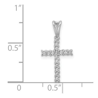 14K Weißgold 0,17 ct. Echter Diamant Lateinkreuz-Anhänger