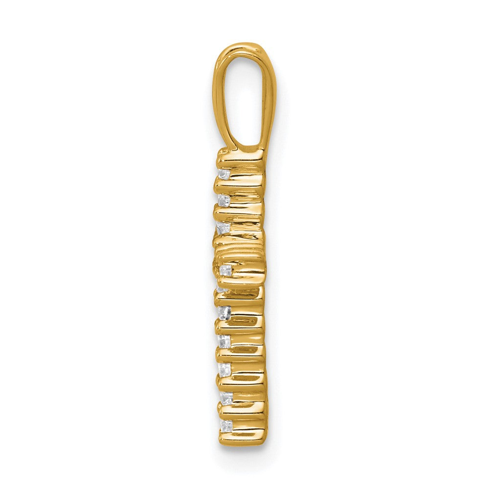 14K Gelbgold Anhänger Lateinisches Kreuz mit 0,17 ct. echtem Diamant