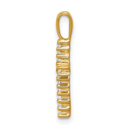 14K Gelbgold Anhänger Lateinisches Kreuz mit 0,17 ct. echtem Diamant