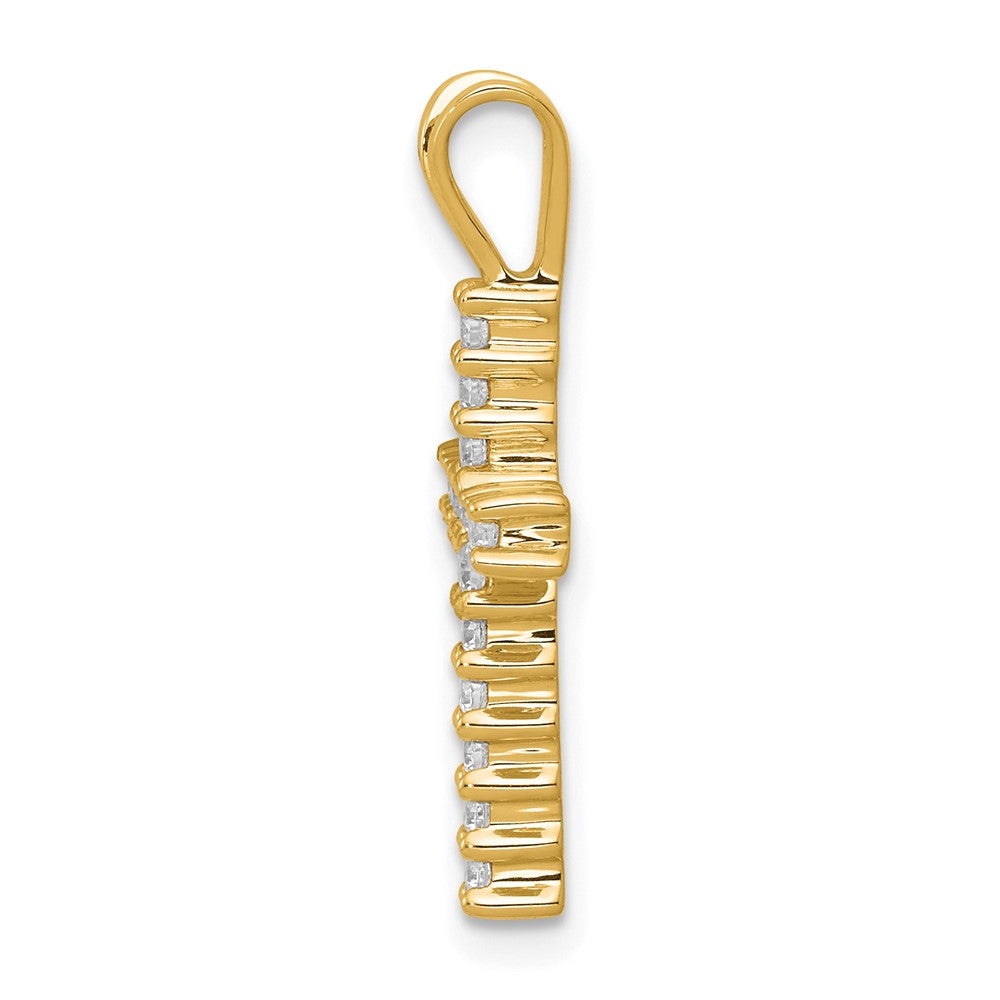10K Gelbgold 10K Diamant Lateinisch Kreuz Anhänger
