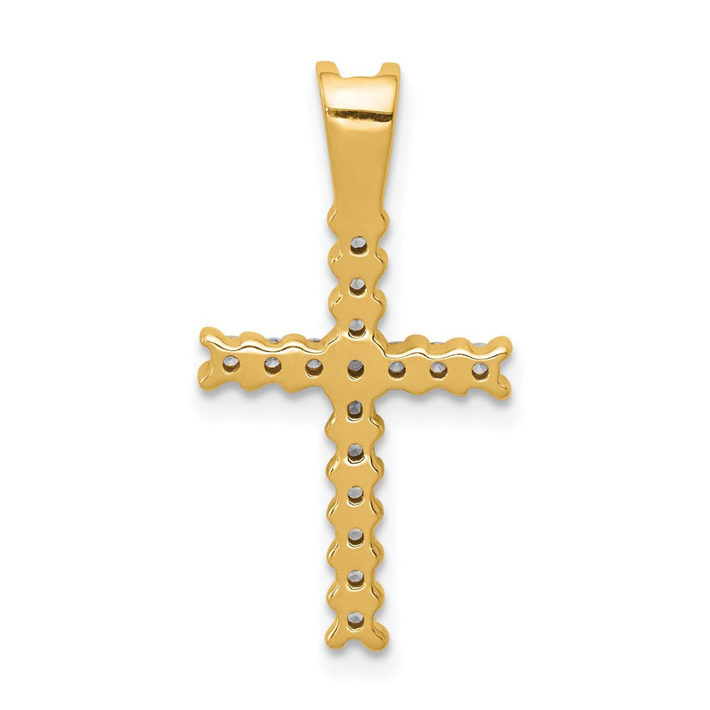 10K Gelbgold 10K Diamant Lateinisch Kreuz Anhänger