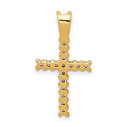 10K Gelbgold 10K Diamant Lateinisch Kreuz Anhänger