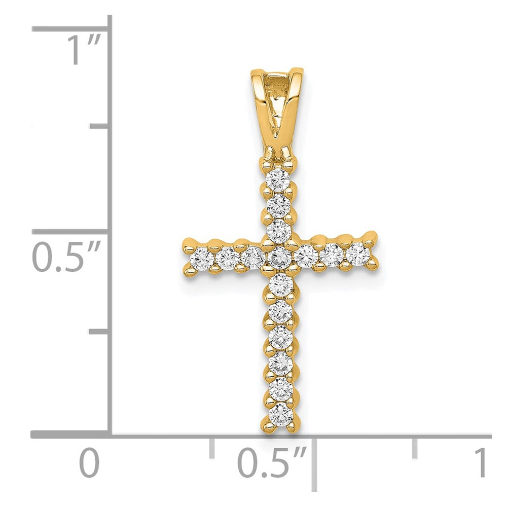 10K Gelbgold 10K Diamant Lateinisch Kreuz Anhänger
