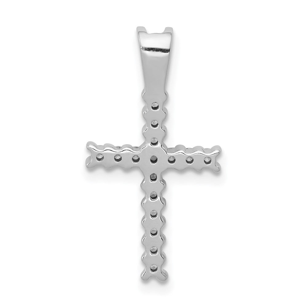14K Weißgold Anhänger „Lateinisches Kreuz" mit 0,25 ct. Echtdiamant