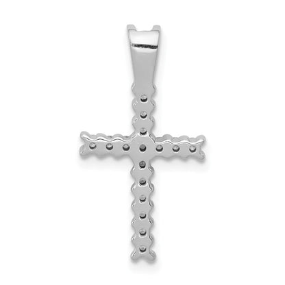 14K Weißgold Anhänger „Lateinisches Kreuz" mit 0,25 ct. Echtdiamant