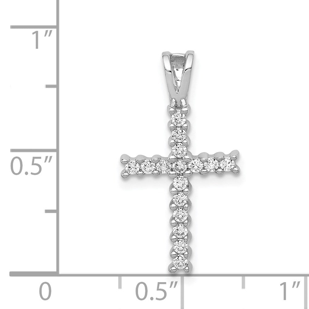 14K Weißgold Anhänger „Lateinisches Kreuz" mit 0,25 ct. Echtdiamant