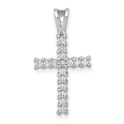 14K Weißgold Anhänger „Lateinisches Kreuz" mit 0,25 ct. Echtdiamant