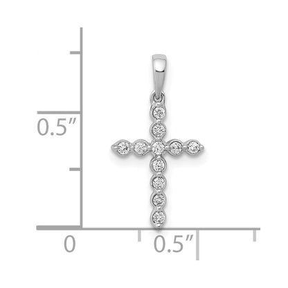 10K Weißgold 10K 1/10ct. Diamant Kreuz Anhänger