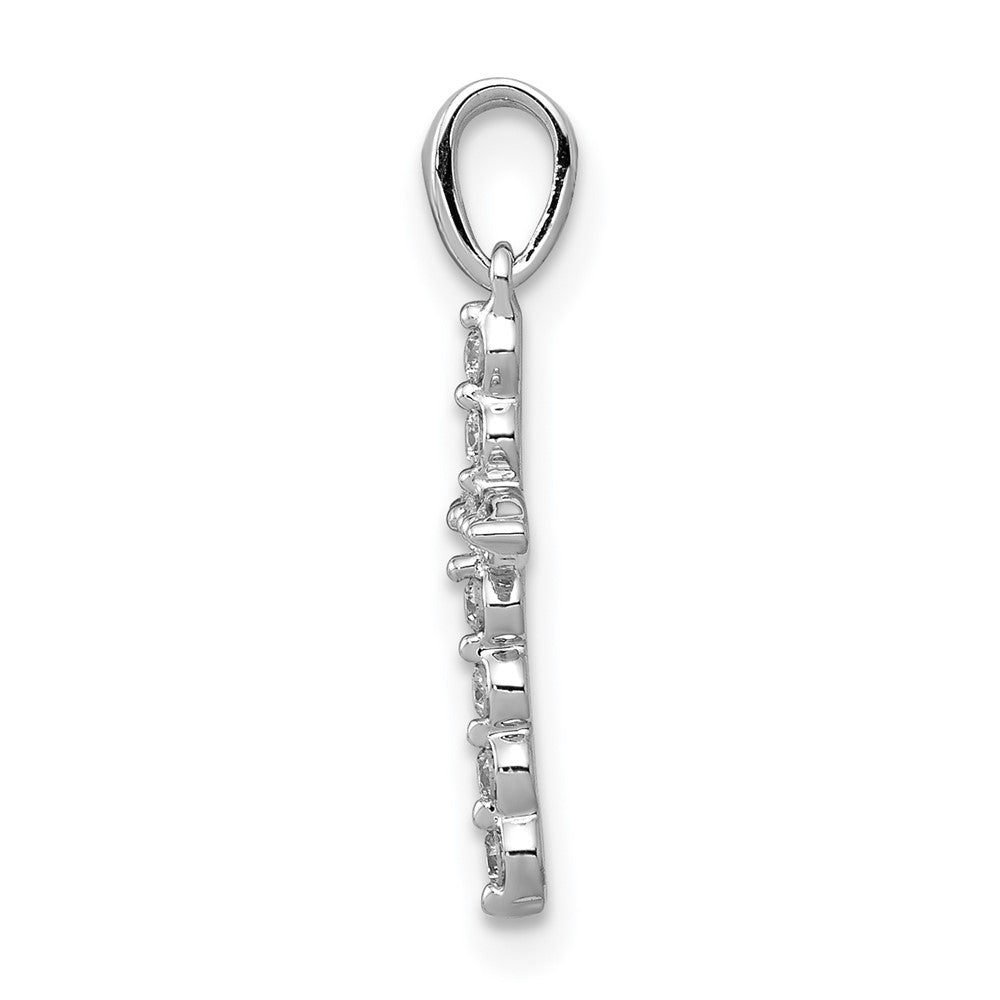 14K Weißgold Kreuzanhänger mit 0,10 ct. echten Diamanten