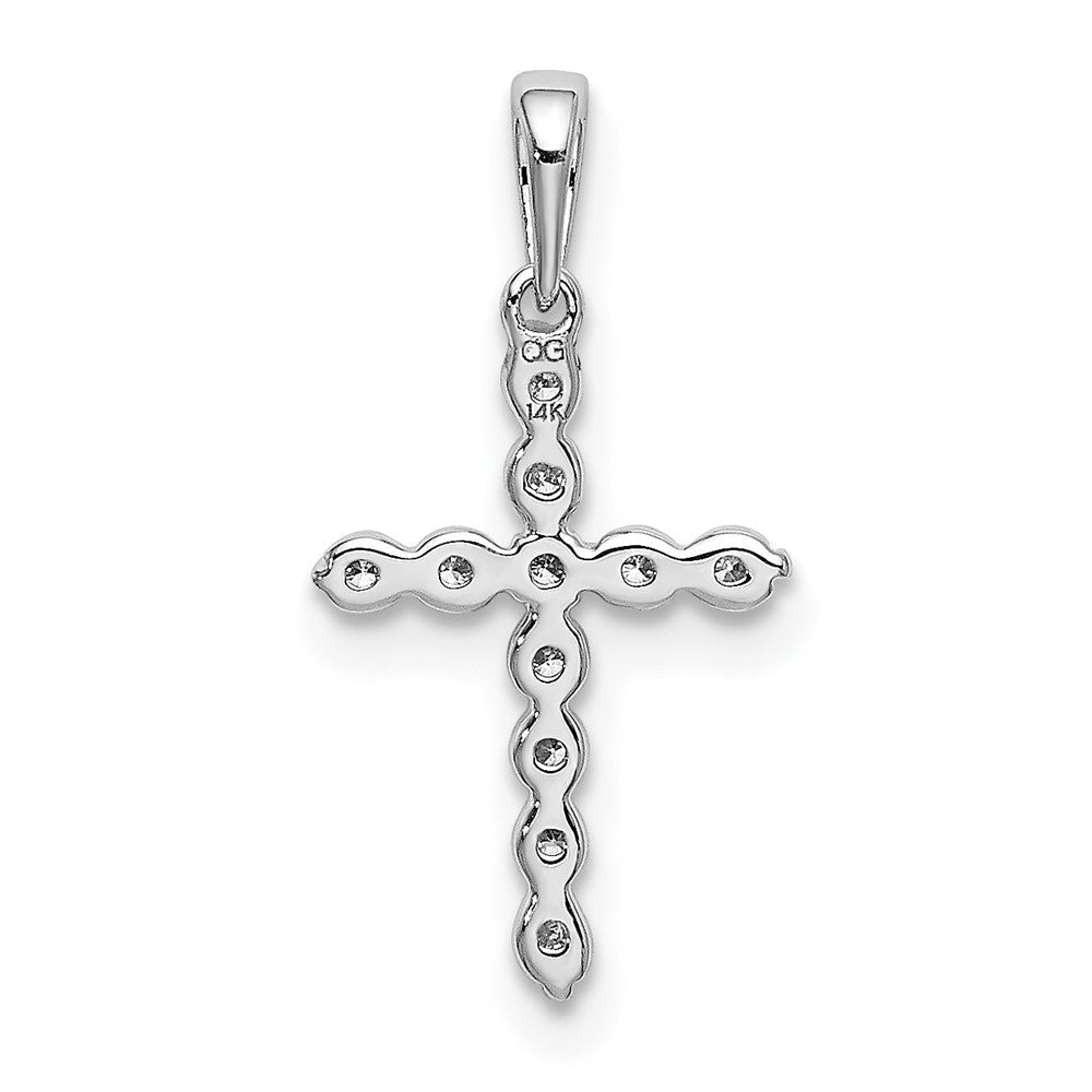 14K Weißgold Kreuzanhänger mit 0,10 ct. echten Diamanten