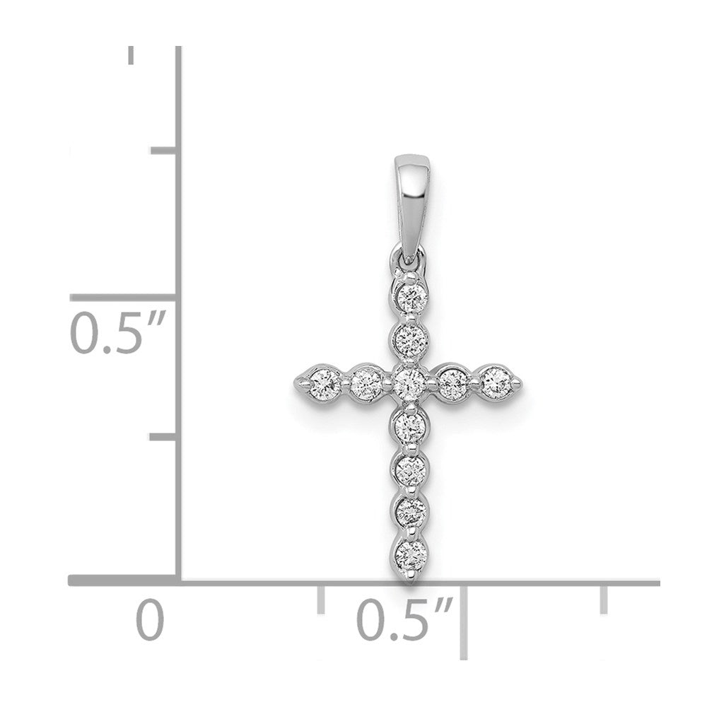 14K Weißgold Kreuzanhänger mit 0,10 ct. echten Diamanten