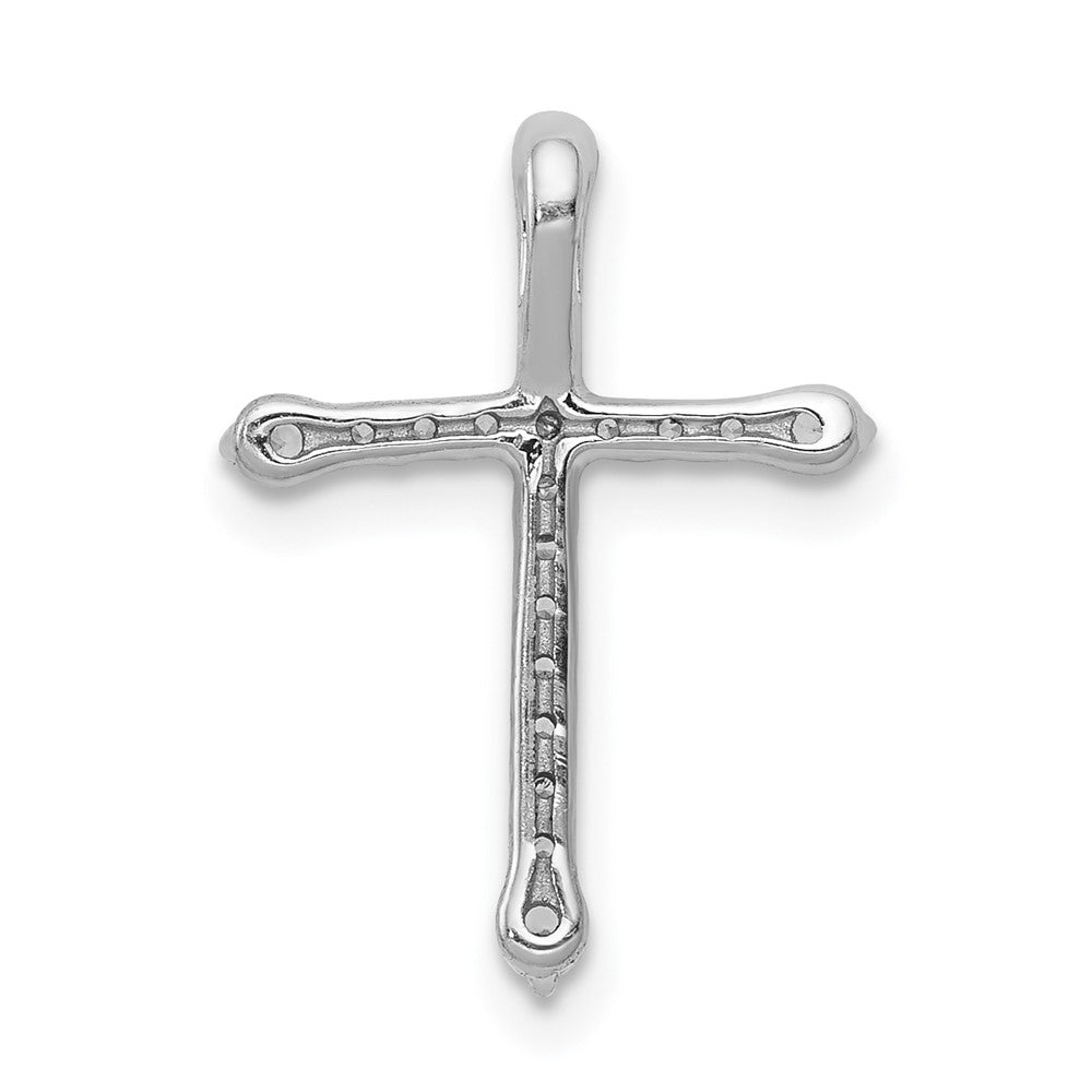 14K Weißgold 1/5ct. Echt Diamant Kreuz Kette Anhänger