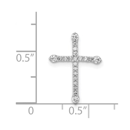 14K Weißgold 1/5ct. Echt Diamant Kreuz Kette Anhänger