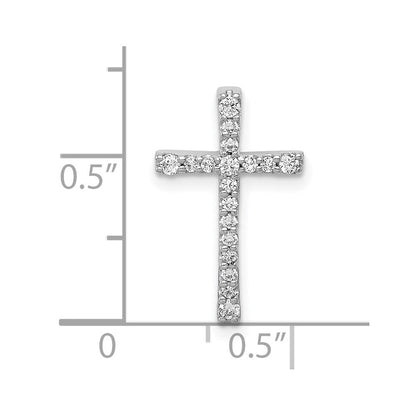 10K Weißgold 10K 1/5ct. Diamant Lateinisch Kreuz Kette Anhänger