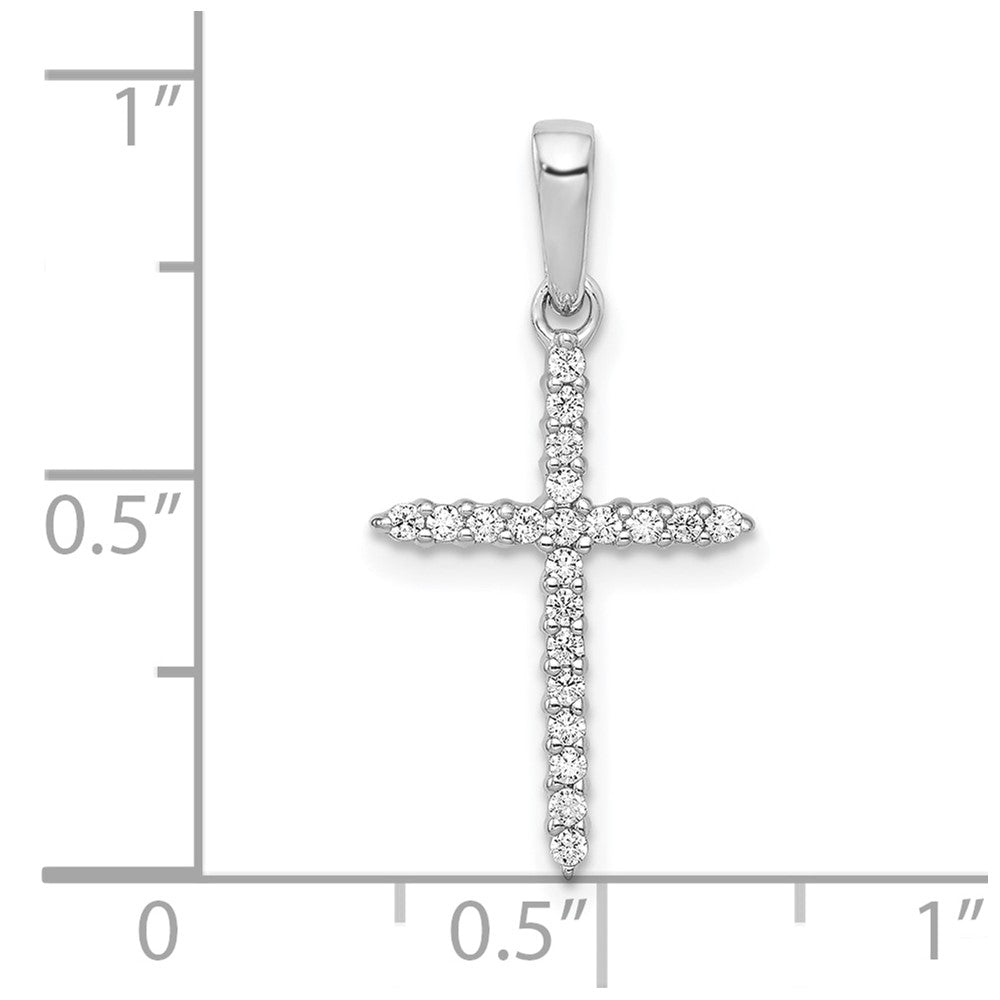 10K Weißgold 10K 1/6ct. Diamant Kreuz Anhänger