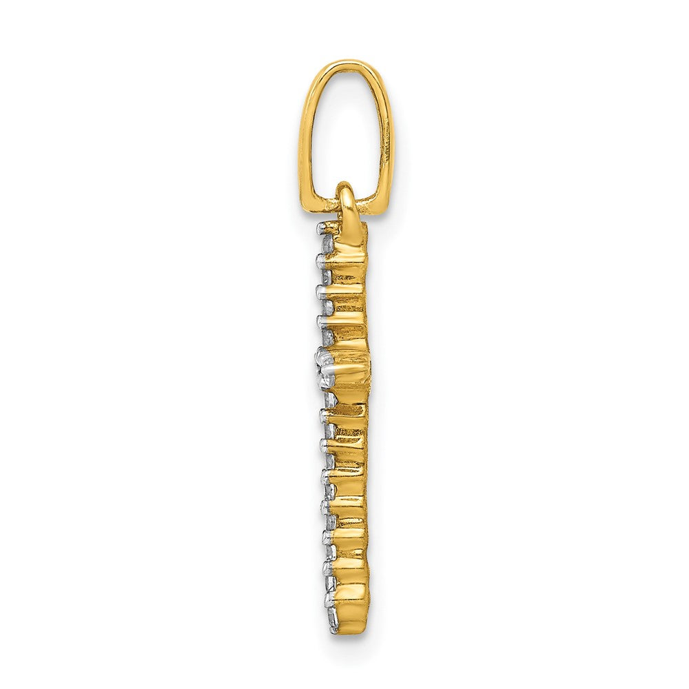 10K Gelbgold 10K 1/6ct. Diamant Kreuz Anhänger
