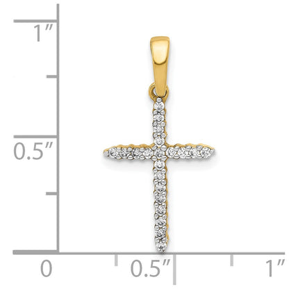 10K Gelbgold 10K 1/6ct. Diamant Kreuz Anhänger