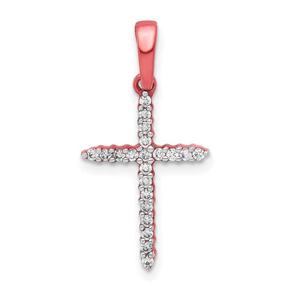 10K Roségold Kreuz-Anhänger mit Diamanten 0,16 ct. Gesamtgewicht