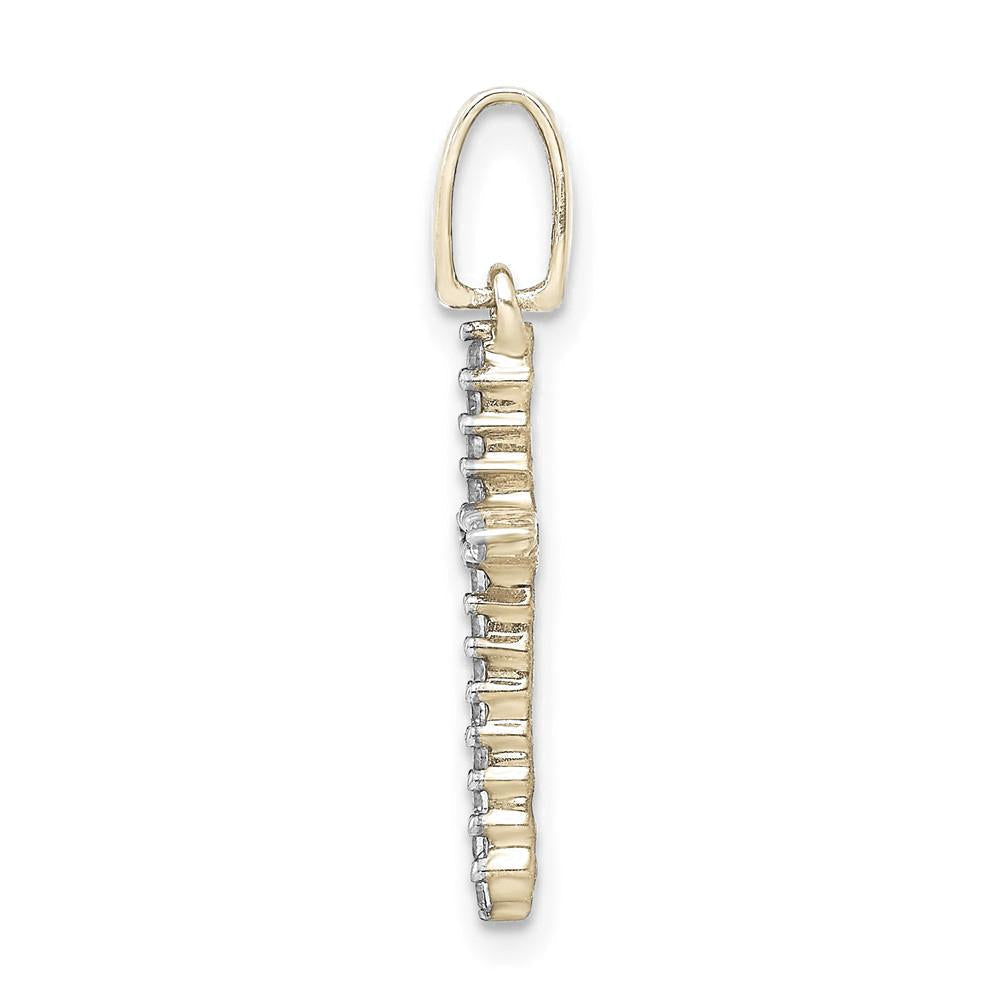 Rhodinierter Kreuzanhänger aus rhodiniertem Sterlingsilber mit 0,17 ct. Diamant