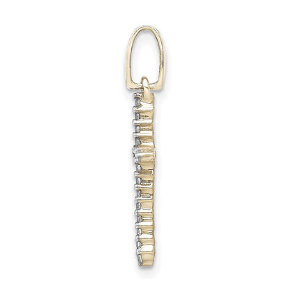 10K Weißgold Kreuz-Anhänger mit Diamantsimulanten 0,167 ct. Gesamtgewicht