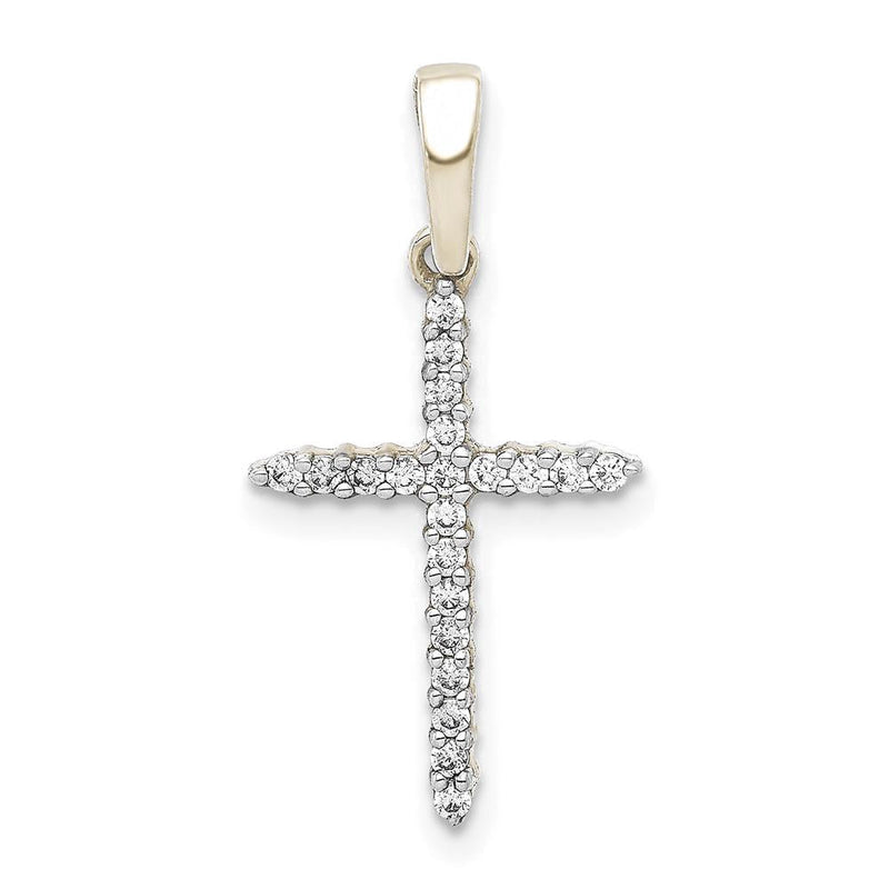 10 Karat Weißgold Kreuz-Anhänger mit 0,166 ct. Diamant