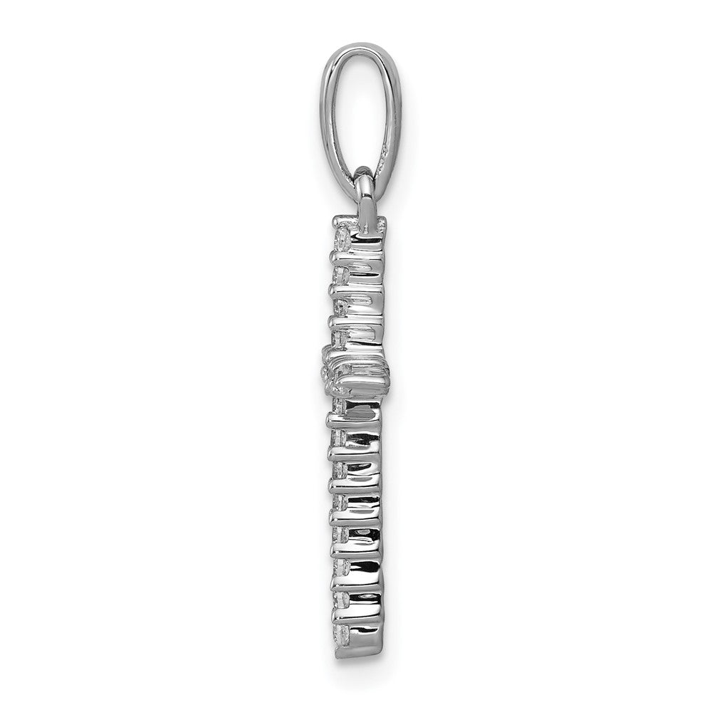 14K Weißgold Kreuz-Anhänger mit 0,16 ct. echten Diamanten
