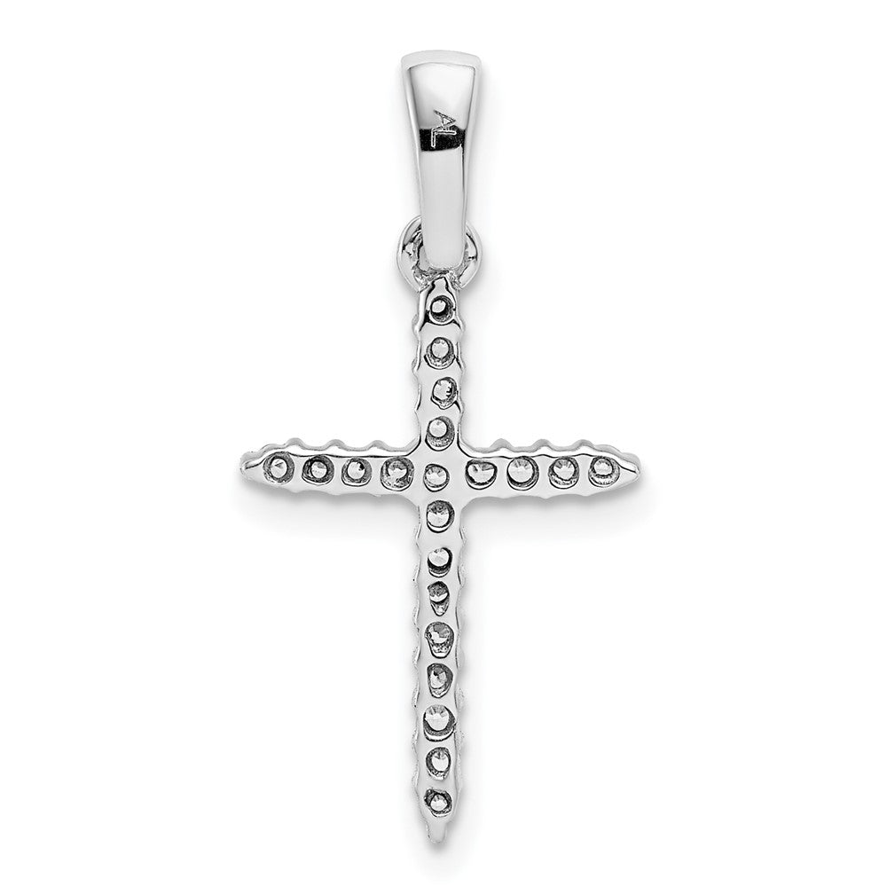 14K Weißgold Kreuz-Anhänger mit 0,16 ct. echten Diamanten