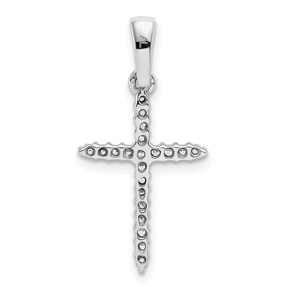 14K Weißgold Kreuz-Anhänger mit 0,16 ct. echten Diamanten
