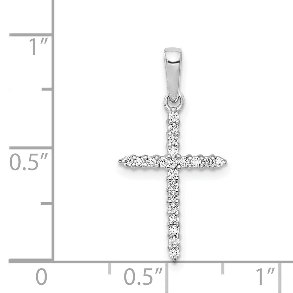 14K Weißgold Kreuz-Anhänger mit 0,16 ct. echten Diamanten