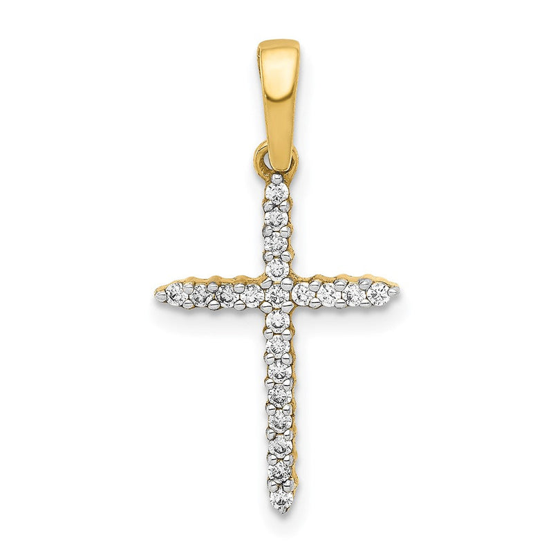 14K Gelbgold Kreuzanhänger mit 0,17 ct. echten Diamanten