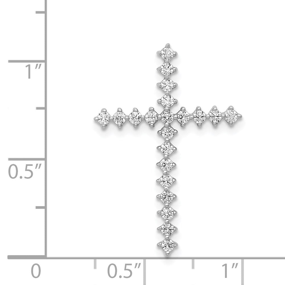 14K Weißgold 3/8ct. Echt Diamant Kreuz Kette Anhänger